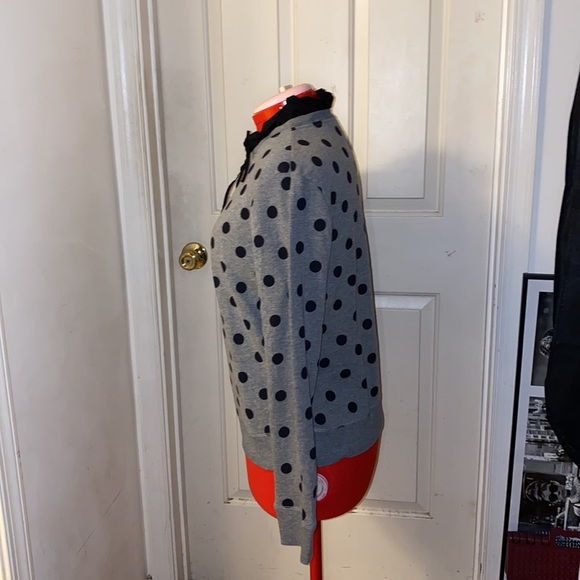 Halogen Polka Dot Ruffle Collar Sweatshirt - Picture 6 of 6